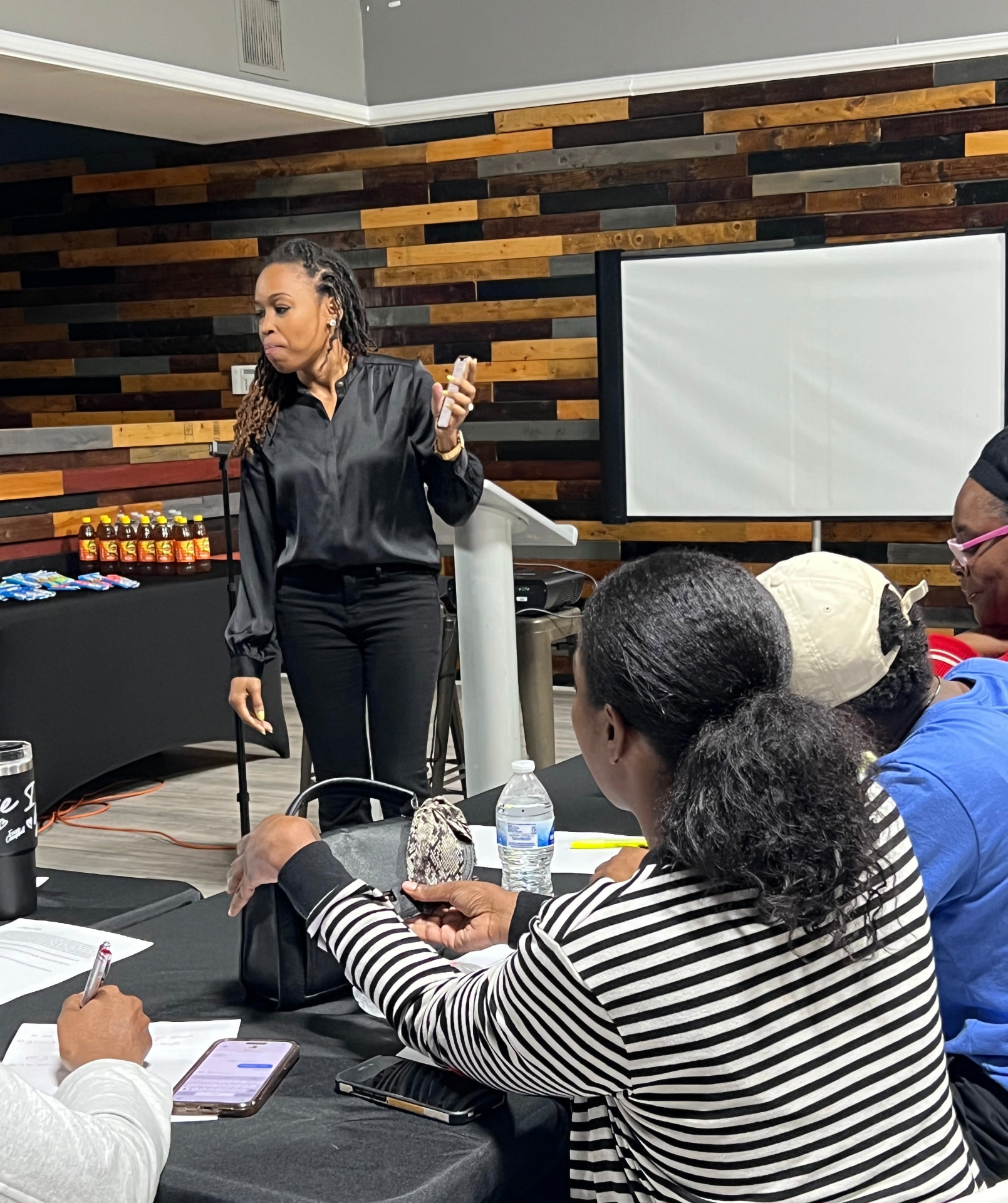 Faye Merilien leading a workshop
